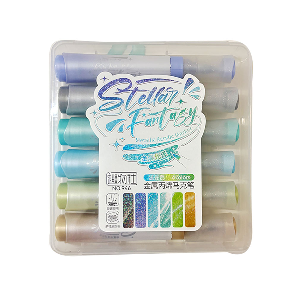 Metallic-Acrylic-Brush-Marker-Set-Of-6-Pics-6