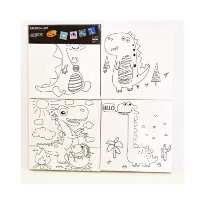 Canvas-Painting-Kit-Set-of-4-Dino