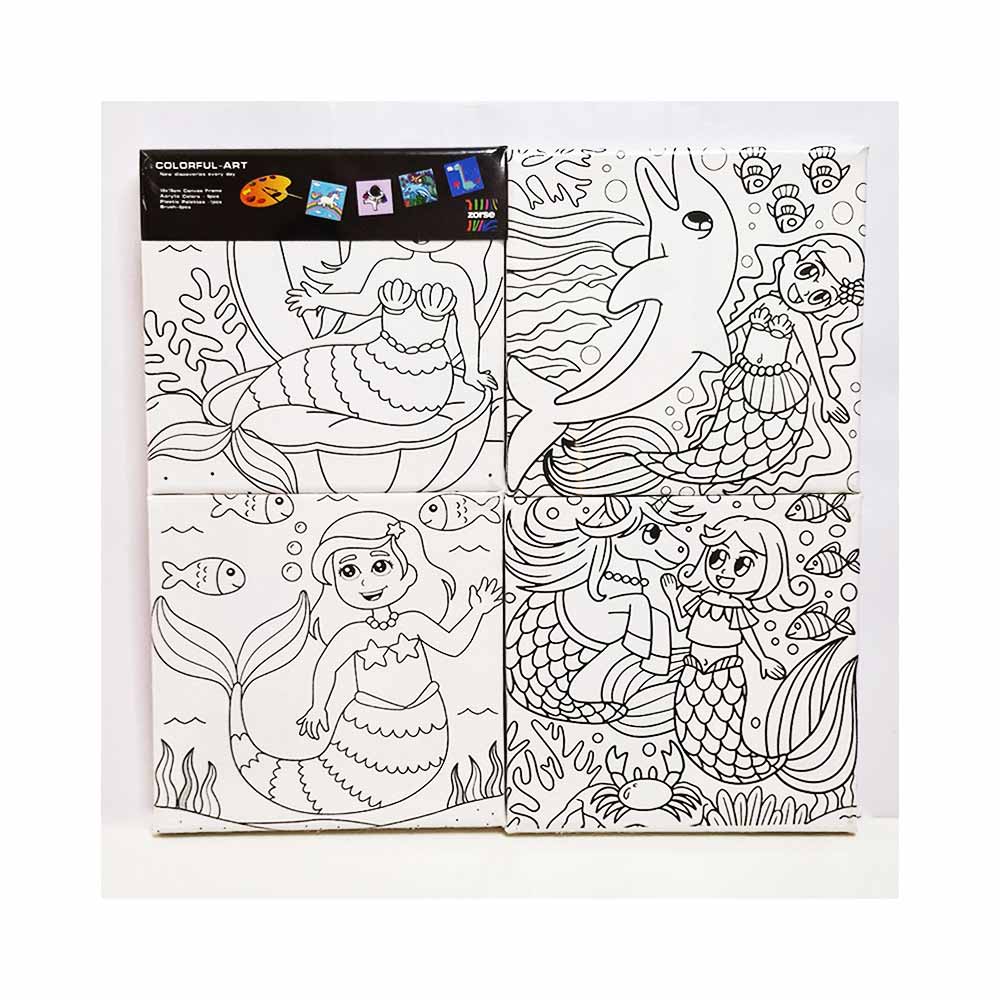 Canvas-Painting-Kit-Set-of-4-Mermaid