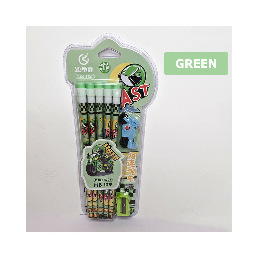 Moto-Racer-Pencil-Set-GREEN