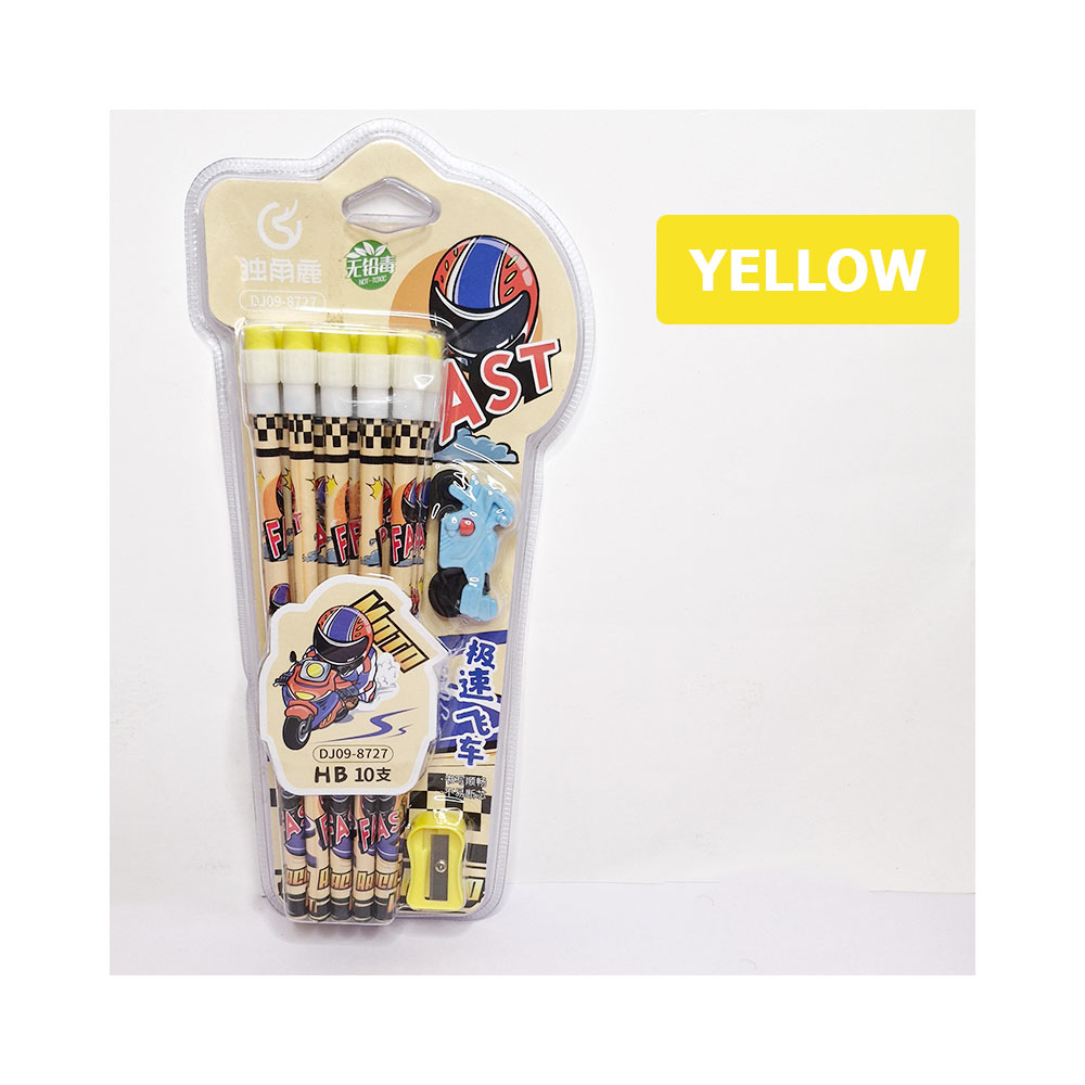 Moto-Racer-Pencil-Set-Yellow