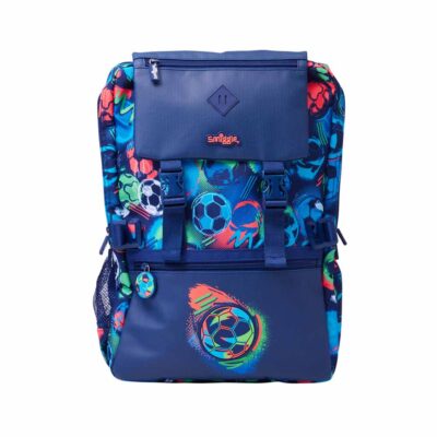 Smiggle-Football-Fiesta-Blue-Front-Backpack