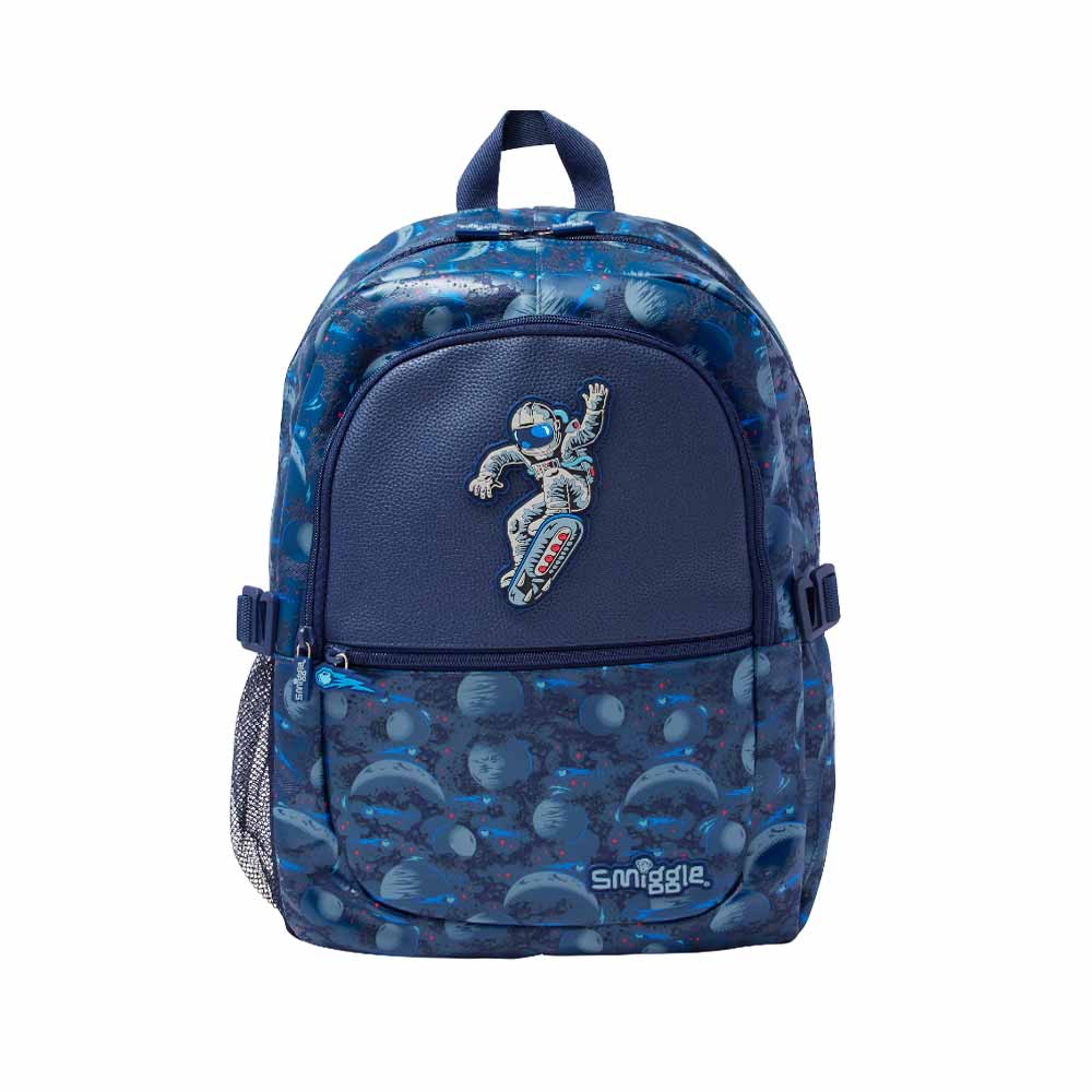 Astronaut-On-Skates-Blue-Kids-Backpack