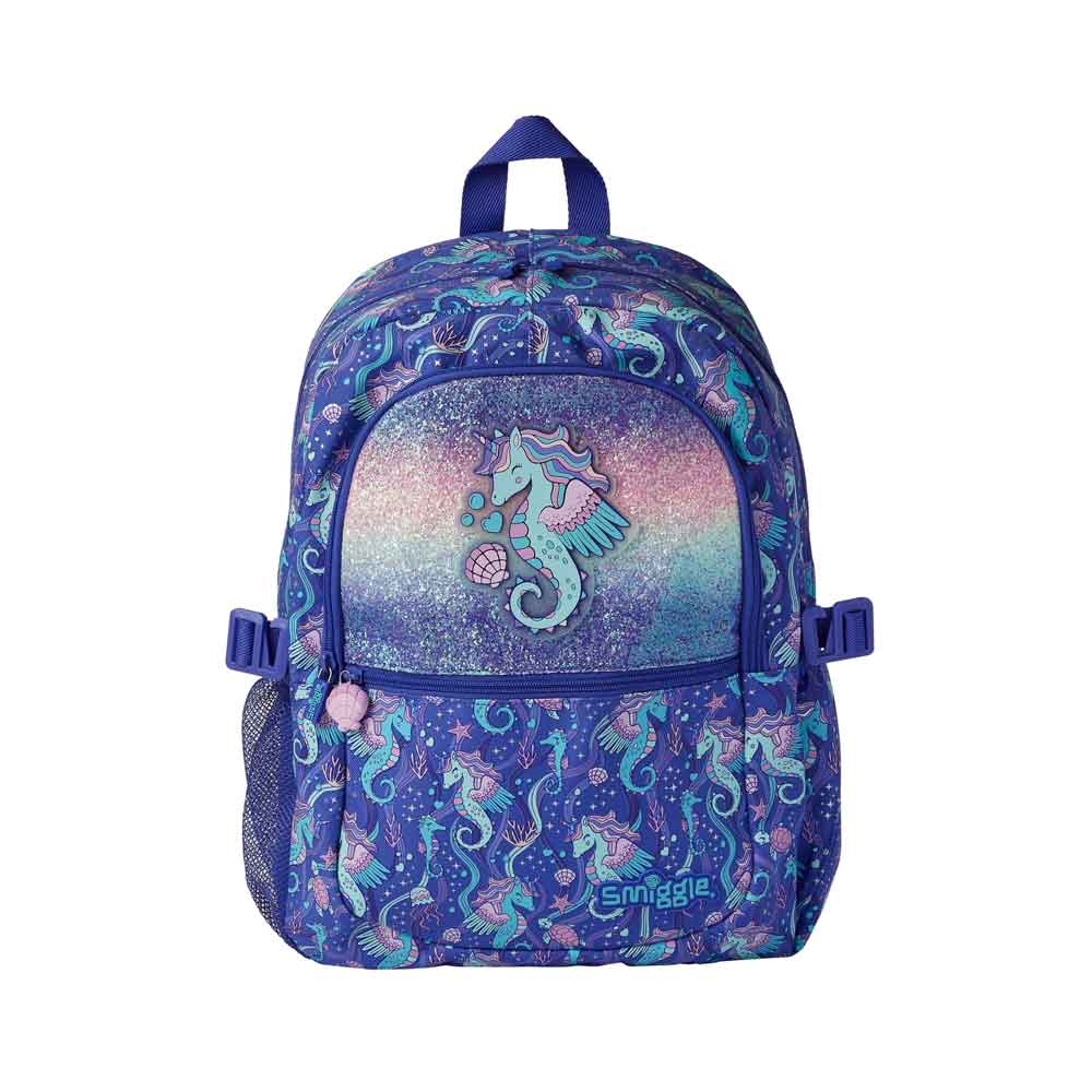 Seahorse-Purple-Front-Backpack