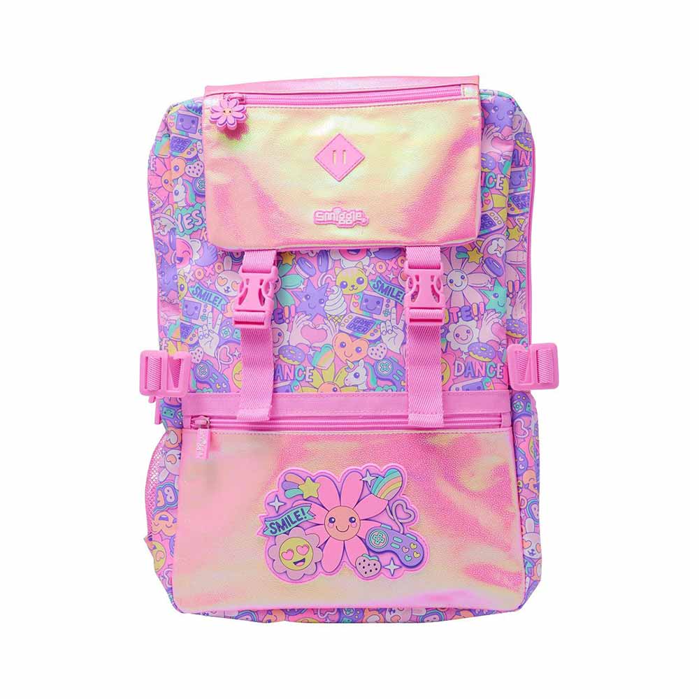 Smiggle-Smiley-Pink-Front-Backpack