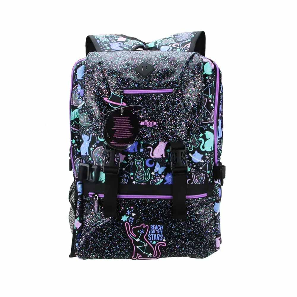 Starry-Cat-Black-Front-Backpack