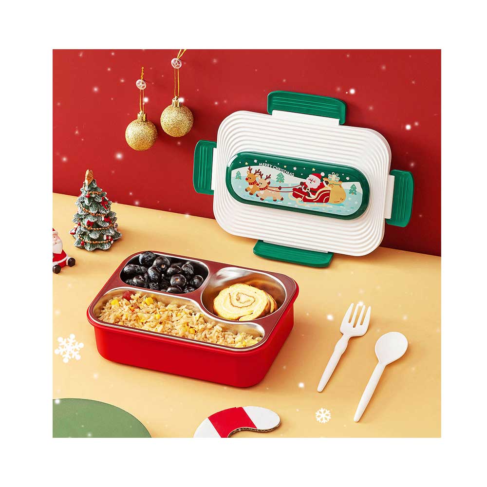 Christmas-Edition-Stainless-Steel-Lunch-Box-Green