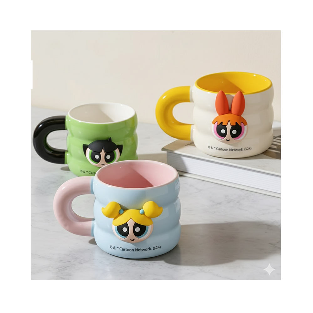 3D coffee mug with Powerpuff Girls character design