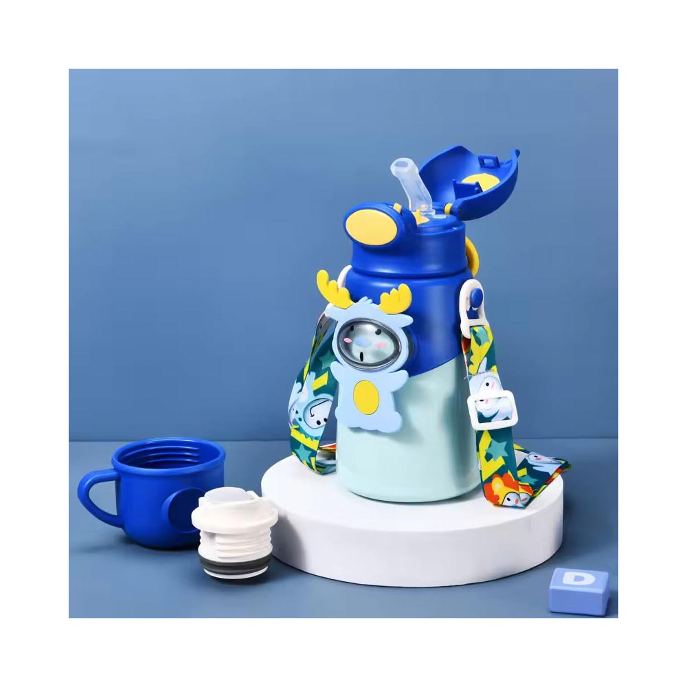 Cute-Animal-Kids-Insulated-Water-Bottle-dark-blue