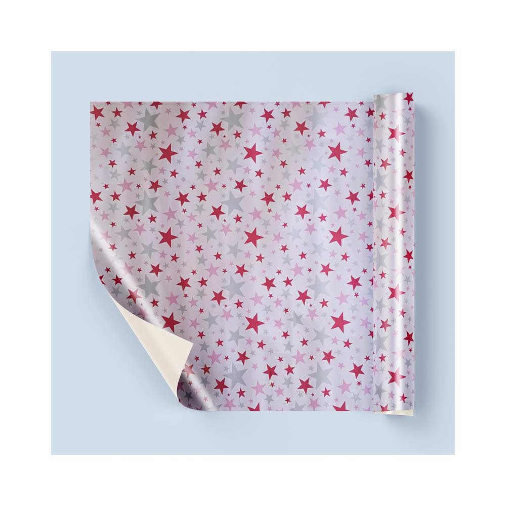 Gift-Wrapping-Paper-2Meter Roll Pink Star