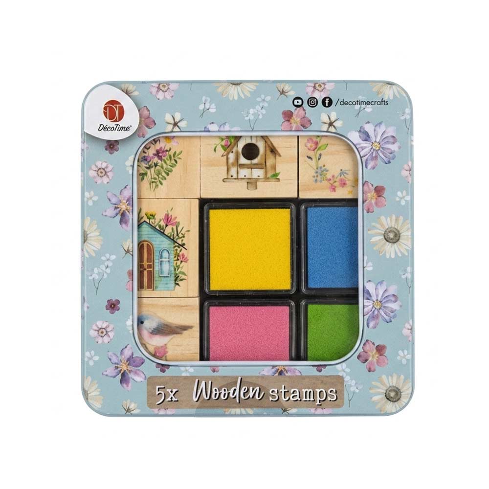 Stamps---Wooden-Stamps---Floral Blue