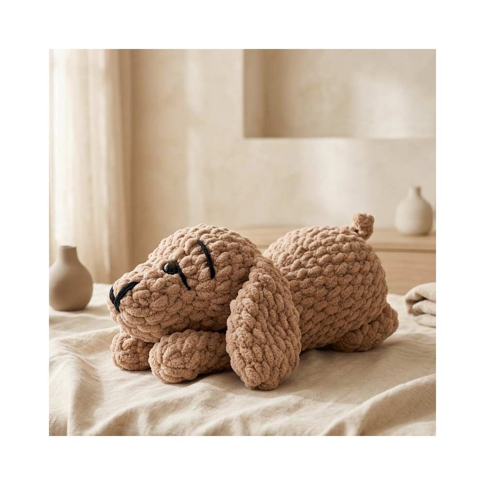 Cocker-Spaniel-Crochet Plush Soft Toy Mocha Brown